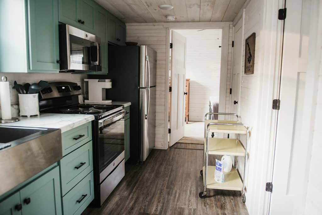 kitchen in a prefab cottage
