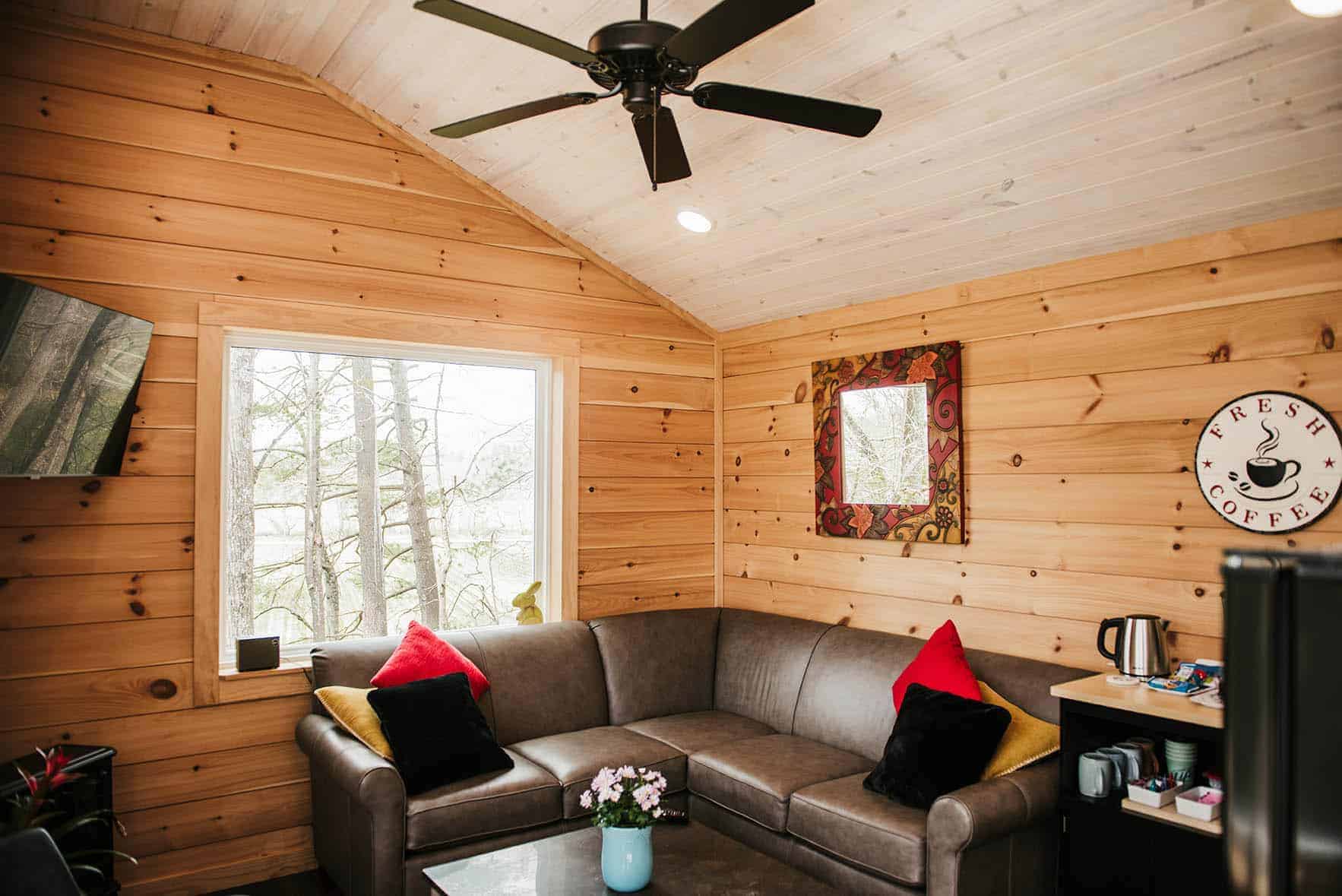 Prefab Tiny Home Log Cabin Living Room