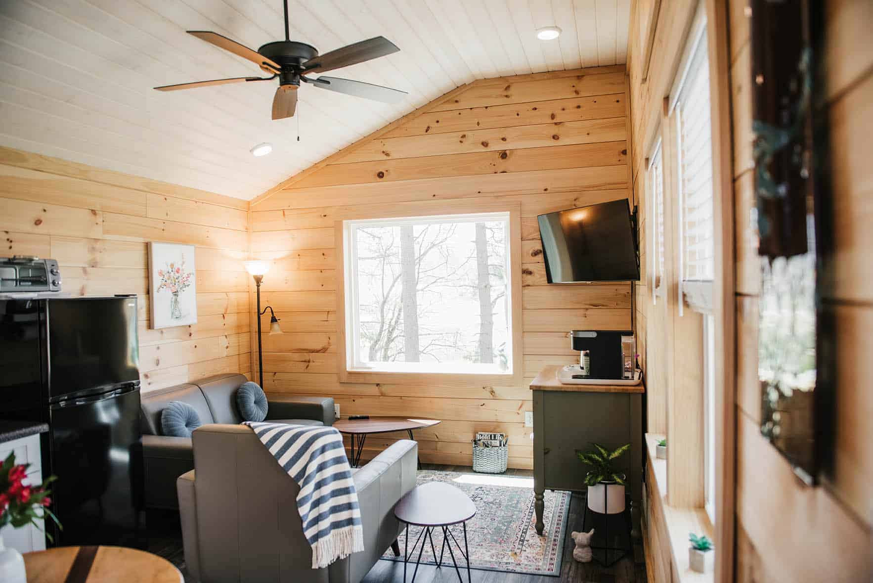 Prefab Tiny Home Log Cabin Living Room